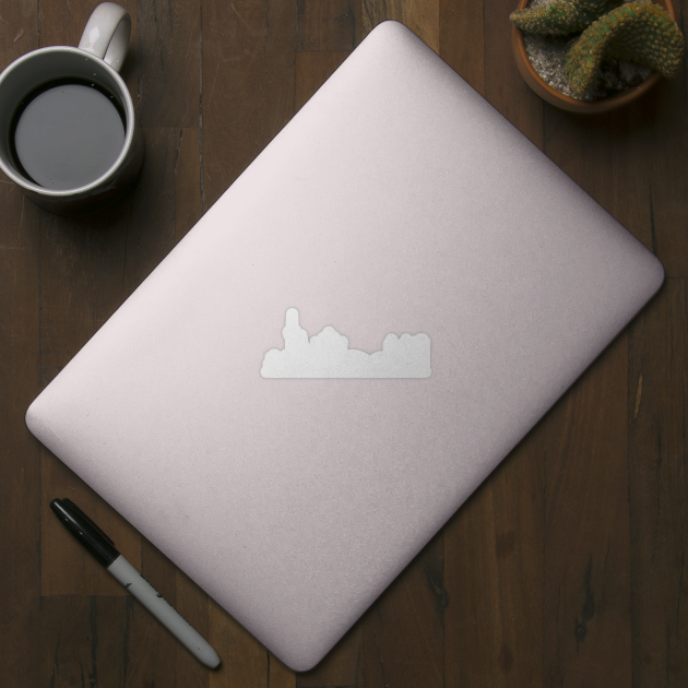 Cologne Skyline in white with details by Mesyo